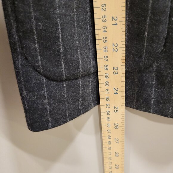 Banana Republic Blazer Women's 12 Charcoal Pinstripe Wool Cashmere Fitted Office - Picture 7 of 7